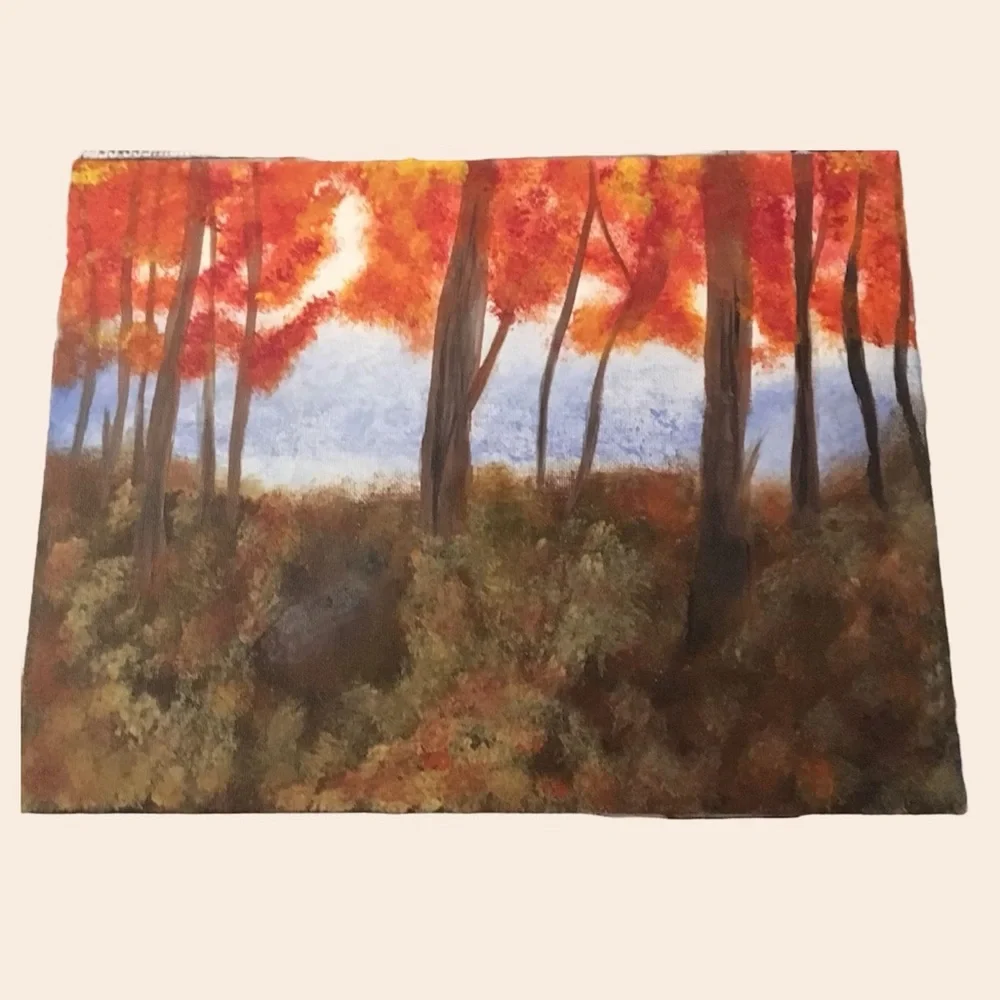 Fall Forest Landscape Painting | Handmade